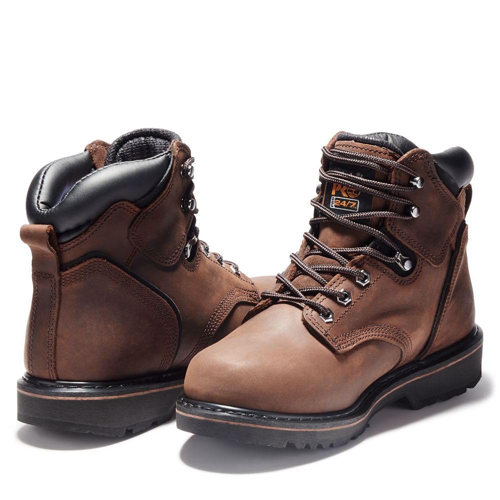 Bocanci De Muncă Timberland Barbati Maro - Pro® Pit Boss 6\" Soft Toe - Romania - ZWHMKG470